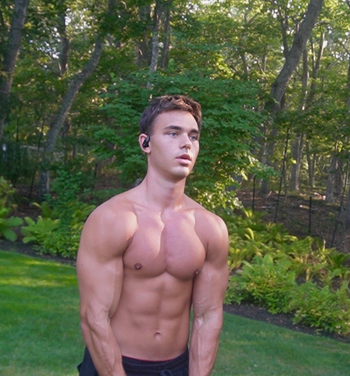 Jake outdoors after a workout